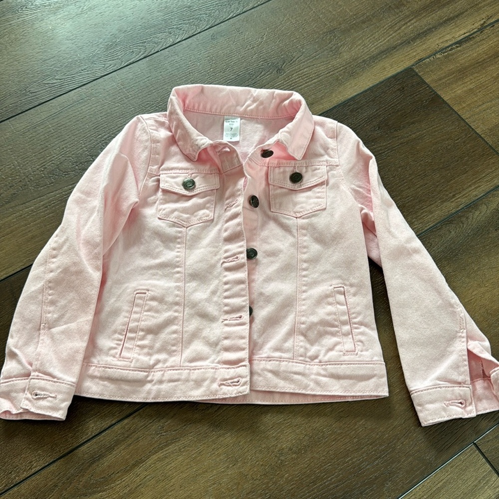 Pink Jean jacket for girls size 7